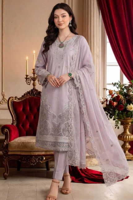 AANGAN PREMIUM EMBROIDERED CHIKAN-KARI