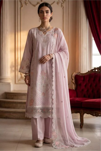 AANGAN PREMIUM EMBROIDERED CHIKAN-KARI