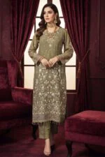 BISMA LUXURY CHIFFON 3-Piece Embroidered Suit