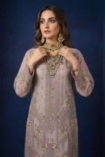 BISMA LUXURY CHIFFON 3-Piece Embroidered Suit