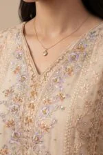 JHOMROO | Luxury Embroidered Chiffon | Stitched 3-PC - Image 3