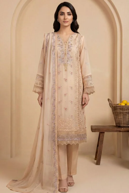 JHOMROO | Luxury Embroidered Chiffon | Stitched 3-PC