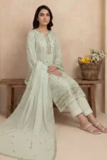 JHOMROO | Luxury Embroidered Chiffon | Stitched 3-PC - Image 2