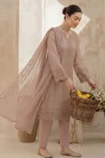 JHOMROO | Luxury Embroidered Chiffon | Stitched 3-PC - Image 2