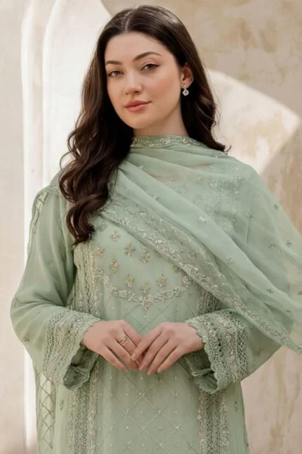 JHOMROO | Luxury Embroidered Chiffon | Stitched 3-PC