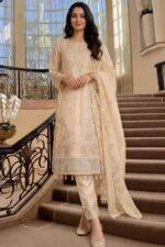 JIYA Stitched Sheesha Silk Embroidered Suit with Handwork.