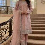 JIYA Stitched Sheesha Silk Embroidered Suit with Handwork.