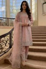 JIYA Stitched Sheesha Silk Embroidered Suit with Handwork.