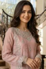 JIYA Stitched Sheesha Silk Embroidered Suit with Handwork.