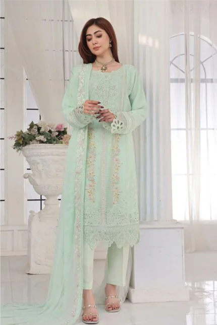 Mahpara Luxury Embroidered Chiffon Suit