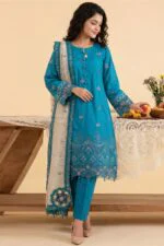 NEESHEY LUXURY SLUB LAWN UNSTITCHED 3PC SUIT