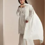 RANGOON Luxury Chiffon Gharara Stitched 3-Piece Suit