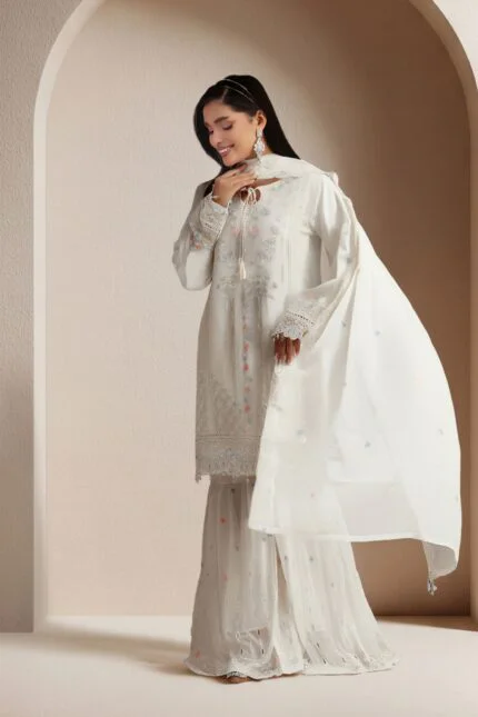 RANGOON Luxury Chiffon Gharara Stitched 3-Piece Suit