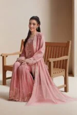 RANGOON Luxury Chiffon Gharara Stitched 3-Piece Suit