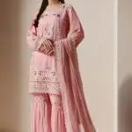 RANGOON Luxury Chiffon Gharara Stitched 3-Piece Suit