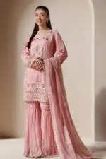 RANGOON Luxury Chiffon Gharara Stitched 3-Piece Suit