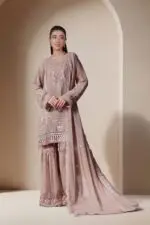 RANGOON Luxury Chiffon Gharara Stitched 3-Piece Suit