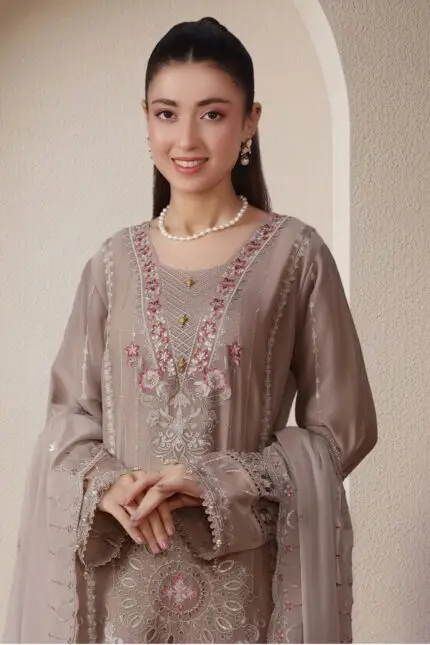 RANGOON Luxury Chiffon Gharara Stitched 3-Piece Suit