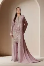RANGOON Luxury Chiffon Gharara Stitched 3-Piece Suit