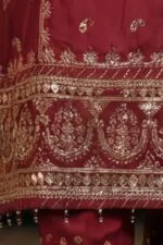 SALLY LUXURY RAW SILK EMBROIDERED SUIT