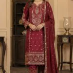 SALLY LUXURY RAW SILK EMBROIDERED SUIT