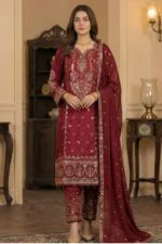 SALLY LUXURY RAW SILK EMBROIDERED SUIT