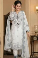 SALLY LUXURY RAW SILK EMBROIDERED SUIT