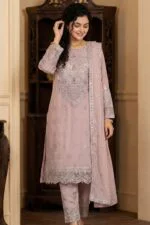 SALLY LUXURY RAW SILK EMBROIDERED SUIT