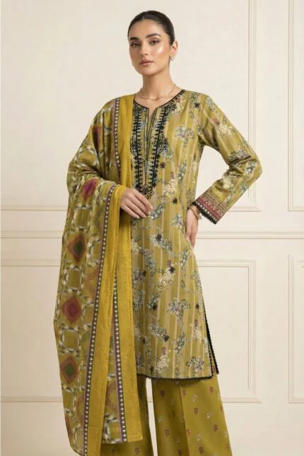 ANDAZ PREMIUM UNSTITCHED EMBROIDERED CUT DANA LAWN SUIT