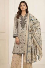 ANDAZ PREMIUM UNSTITCHED EMBROIDERED CUT DANA LAWN SUIT