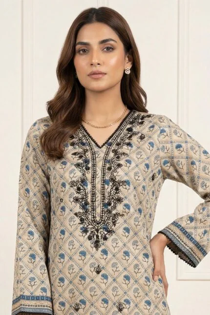 ANDAZ PREMIUM UNSTITCHED EMBROIDERED CUT DANA LAWN SUIT