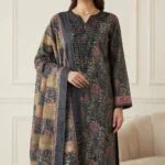 ANDAZ PREMIUM UNSTITCHED EMBROIDERED CUT DANA LAWN SUIT
