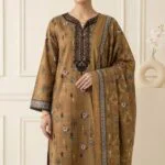 ANDAZ PREMIUM UNSTITCHED EMBROIDERED CUT DANA LAWN SUIT