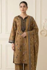 ANDAZ PREMIUM UNSTITCHED EMBROIDERED CUT DANA LAWN SUIT