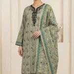 ANDAZ PREMIUM UNSTITCHED EMBROIDERED CUT DANA LAWN SUIT
