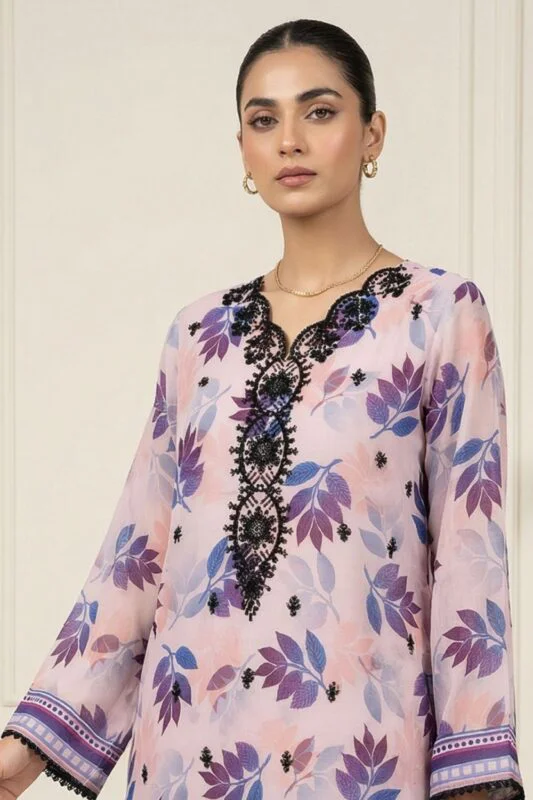 ANDAZ PREMIUM UNSTITCHED EMBROIDERED CUT DANA LAWN SUIT