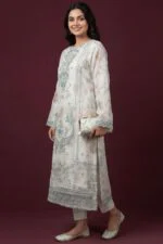 Luxury Embroidered Organza Suit EVA Collection with Clutch and Khosa