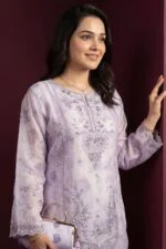 Luxury Embroidered Organza Suit EVA Collection with Clutch and Khosa