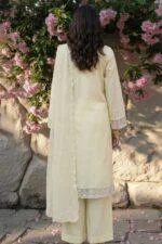 FARMAISH LUXURY SEMI-STITCHED EMBROIDERED CHICKEN KARI LAWN SUIT