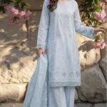 FARMAISH LUXURY SEMI-STITCHED EMBROIDERED CHICKEN KARI LAWN SUIT