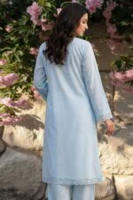 FARMAISH LUXURY SEMI-STITCHED EMBROIDERED CHICKEN KARI LAWN SUIT