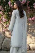 FARMAISH LUXURY SEMI-STITCHED EMBROIDERED CHICKEN KARI LAWN SUIT