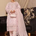 HALEEMA LUXURY SEMI-STITCHED EMBROIDERED ORGANZA SUIT