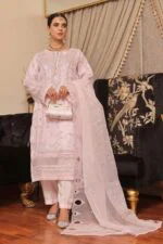 HALEEMA LUXURY SEMI-STITCHED EMBROIDERED ORGANZA SUIT