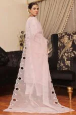HALEEMA LUXURY SEMI-STITCHED EMBROIDERED ORGANZA SUIT