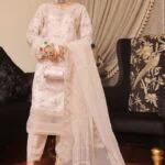 HALEEMA LUXURY SEMI-STITCHED EMBROIDERED ORGANZA SUIT