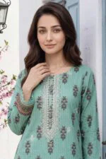 HEMLINE LUXURY UNSTITCHED CHIKEN-KARI EMBROIDERED TANA DORA LAWN SUIT