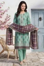 HEMLINE LUXURY UNSTITCHED CHIKEN-KARI EMBROIDERED TANA DORA LAWN SUIT