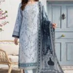 HEMLINE LUXURY UNSTITCHED CHIKEN-KARI EMBROIDERED TANA DORA LAWN SUIT