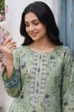 HEMLINE LUXURY UNSTITCHED CHIKEN-KARI EMBROIDERED TANA DORA LAWN SUIT